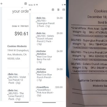 Cookies Modesto Dispensary - What I order online vs what I left with smh make sure to call 1st before placing your online order. - Cannabis Dispensaries Near Me - Modesto, California