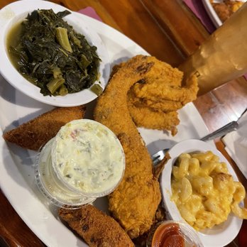 Barnes Restaurant - My husband had the shrimp (not pictured) and grouper nuggets and he said they were delicious. - Barbeque Near Me - Savannah, Georgia