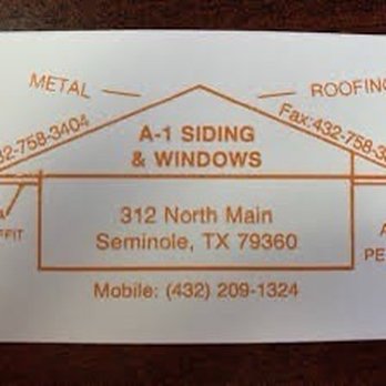 A-1 Siding & Windows - Card - Windows Installation Near Me - Seminole, Texas A-1 Siding & Windows - Card - Windows Installation Near Me - Seminole, Texas