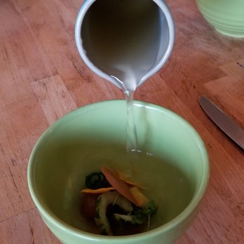 Kali Steak - 2019 DineLA #4: July Summer Edition - $99 Dinner Menu. Course 3 of 7: Heirloom Tomato Gazpacho, poured over clear broth. So light & healthy! - Steakhouses Near Me - Los Angeles, California Kali Steak - 2019 DineLA #4: July Summer Edition - $99 Dinner Menu. Course 3 of 7: Heirloom Tomato Gazpacho, poured over clear broth. So light & healthy! - Steakhouses Near Me - Los Angeles, California