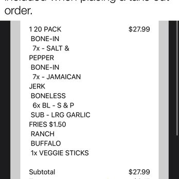 Fire Wings - Take out order, auto tips 15% onto the order. - Chicken Wings Near Me - Brea, California Fire Wings - Take out order, auto tips 15% onto the order. - Chicken Wings Near Me - Brea, California