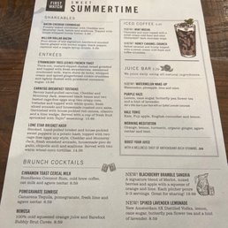 Summer menu Summer menu