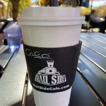 Rail Side Cafe - High quality disposable cup. Keeps your drink nice and hot. - Coffee & Tea Near Me - San Dimas, California Rail Side Cafe - High quality disposable cup. Keeps your drink nice and hot. - Coffee & Tea Near Me - San Dimas, California