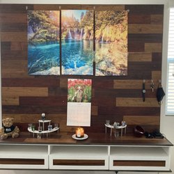 Oak Outlet Plus - Wall entertainment center for hanging TVs and more