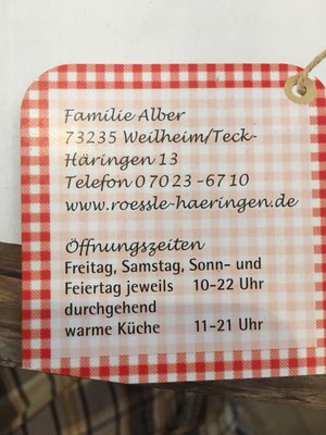 Menu photo 1 Landgasthaus Rössle Weilheim, BW Menu photo 1 Landgasthaus Rössle Weilheim, BW