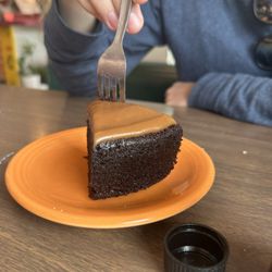 Zinnia's Dinette - Espresso chocolate cake w/ salted caramel