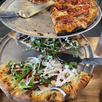 Slice Pizza & Brew - This Little Piggy (top) and The Lakeview (bottom) - Pizza Near Me - Birmingham, Alabama Slice Pizza & Brew - This Little Piggy (top) and The Lakeview (bottom) - Pizza Near Me - Birmingham, Alabama