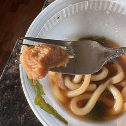 The super dry chicken from the chicken udon noodles