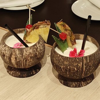 Isaan Der - Thai Kitchen & Bar - Their cocktails are delicious! I forgot the name of this one, coconut or Pandan colada tastes like you're at a tropical beach. - Thai Near Me - Toronto, Ontario