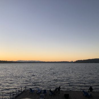 Water's Table - Sunset from the deck - New American Near Me - Renton, Washington