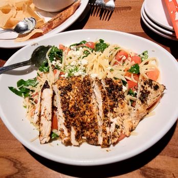 Oswego Grill - Blackened chicken breast with a little kick basil tomatoes linguine, the chicken was cooked perfectly moist - American Near Me - Beaverton, Oregon Oswego Grill - Blackened chicken breast with a little kick basil tomatoes linguine, the chicken was cooked perfectly moist - American Near Me - Beaverton, Oregon