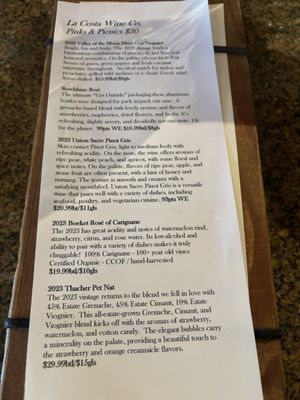 Menu photo 1 La Costa Wine Co Carlsbad, CA Menu photo 1 La Costa Wine Co Carlsbad, CA