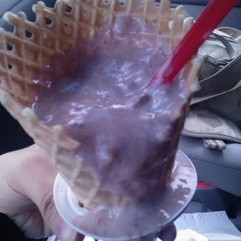 Dairy Queen Ltd Brazier - Melting Banana Split on a Waffle Cone, the photo was taken right after I got back to my car in DQ parking lot. - Ice Cream & Frozen Yogurt Near Me - Drexel Hill, Pennsylvania