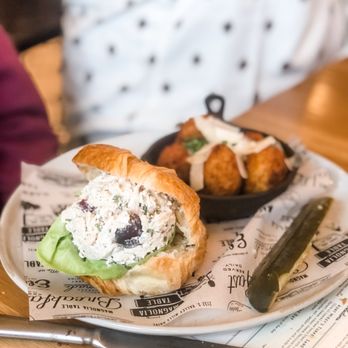 Magnolia Table - Chicken salad sandwich my son had with Housemade Tater Tots. - Breakfast & Brunch Near Me - Waco, Texas Magnolia Table - Chicken salad sandwich my son had with Housemade Tater Tots. - Breakfast & Brunch Near Me - Waco, Texas