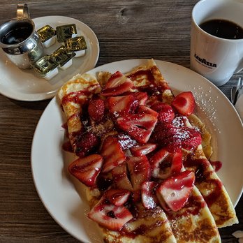 Hydeout Cafe - strawberry crepes and coffee - Breakfast & Brunch Near Me - McKinney, Texas Hydeout Cafe - strawberry crepes and coffee - Breakfast & Brunch Near Me - McKinney, Texas