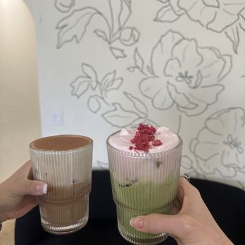 Presso Coffee - Tiramisu latte and pink cloud matcha - Coffee & Tea Near Me - Camas, Washington