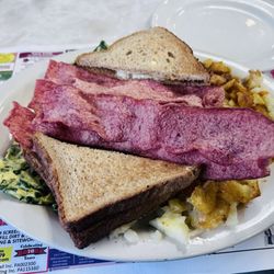 Central Family Restaurant - #18 breakfast special with spinach added to my eggs cuz it makes you big & strong