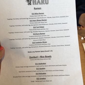 Haru - Menu - Ramen Near Me - Reno, Nevada Haru - Menu - Ramen Near Me - Reno, Nevada