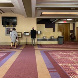 W K Kellogg Auditorium - Drinking fountain and hallway to bathroom.