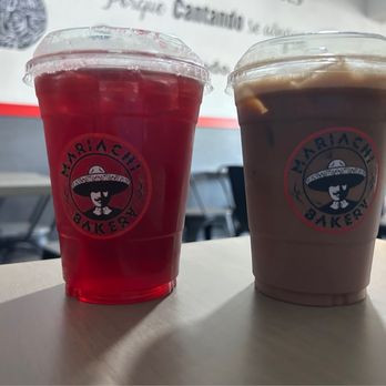 Mariachi Bakery - Strawberry Hibiscus tea and Iced Abuelita Latte - Bakeries Near Me - Norwalk, California Mariachi Bakery - Strawberry Hibiscus tea and Iced Abuelita Latte - Bakeries Near Me - Norwalk, California