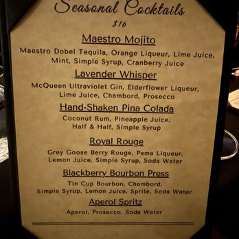 Vacca Steakhouse - Cocktail menu - Steakhouses Near Me - Metairie, Louisiana Vacca Steakhouse - Cocktail menu - Steakhouses Near Me - Metairie, Louisiana