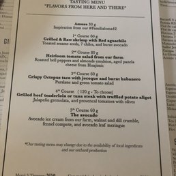 Tasting menu Tasting menu