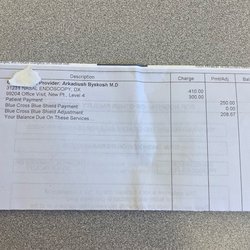 Byskosh Arkadiush T MD - Actual bill from his office