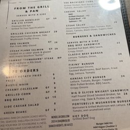 Back of menu Back of menu
