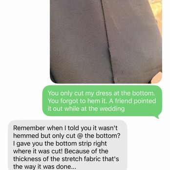 Linda's Tailor Shop - Here says she told me she only cut it. I recall her telling me she had a hard time hemming it. - Sewing & Alterations Near Me Linda's Tailor Shop - Here says she told me she only cut it. I recall her telling me she had a hard time hemming it. - Sewing & Alterations Near Me