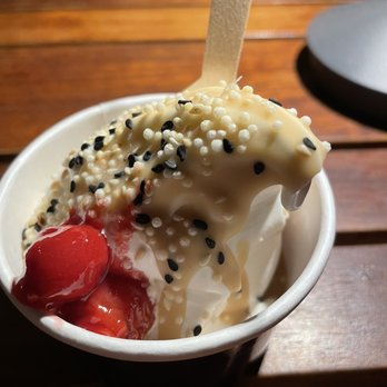 Laser Wolf - Brown Sugar Soft Serve - Sesame, Cherry, Crunchies - Middle Eastern Near Me - Brooklyn, New York Laser Wolf - Brown Sugar Soft Serve - Sesame, Cherry, Crunchies - Middle Eastern Near Me - Brooklyn, New York