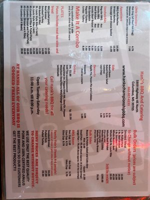 Menu photo 2 Hank's # 1 Bbq Columbus, MS