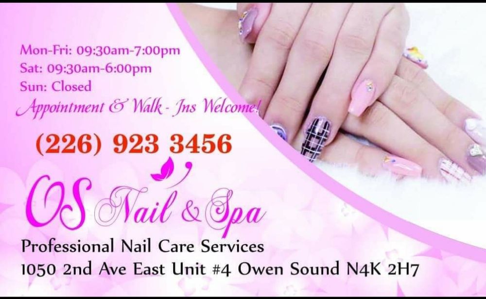 OS NAILS SPA Updated July 2025 1050 2nd Avenue E Owen Sound