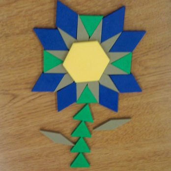 Norman Public Library - Our 6 y.o.'s pattern block flower - Libraries Near Me - Norman, Oklahoma