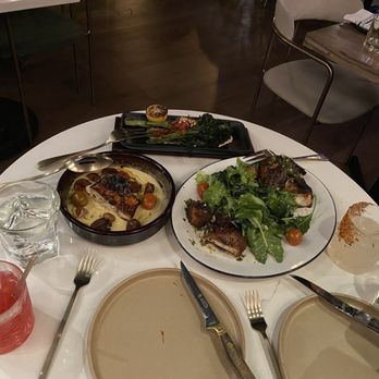 Ember Kitchen - Halibut, chicken and broccolini, - Latin American Near Me - Austin, Texas