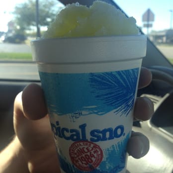 Sweet Street - Partially eaten piña colada snowcone - Candy Stores Near Me - Bourbonnais, Illinois