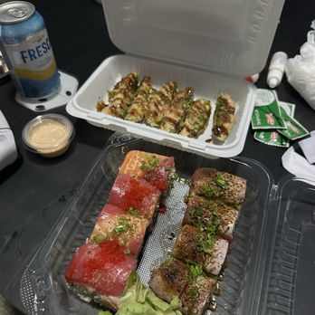 Sushi Delight - San Pedro Roll, Chipotle Tuna Roll (seared), and Jalapeno Bombs - Sushi Bars Near Me - Lomita, California Sushi Delight - San Pedro Roll, Chipotle Tuna Roll (seared), and Jalapeno Bombs - Sushi Bars Near Me - Lomita, California