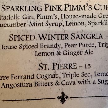 French Quarter - Spiced Winter Sangria was excellent! Wonderful warm spices like cloves, & rich fruitiness. Friendly bartenders. - Bars Near Me - Boston, Massachusetts