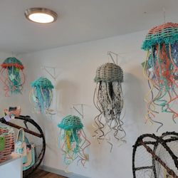Gypsea Weaver - Recycled crab pot line reimaginged as jellyfish, baskets and Dungeness doormats.