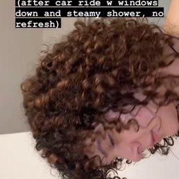 Curly rounded cut and soft bangs