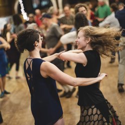 Portland Intown Contra Dance - PICD dancers flourishing