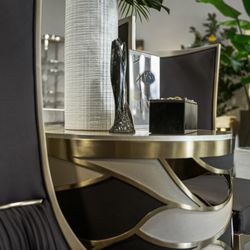 Divine Interiors of Naples - Dining room leather embossed dining table cash and carry or same day/ next day delivery