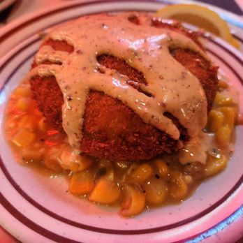 Acme Oyster House - Crab Cake with corn ramulade - Seafood Near Me - New Orleans, Louisiana Acme Oyster House - Crab Cake with corn ramulade - Seafood Near Me - New Orleans, Louisiana