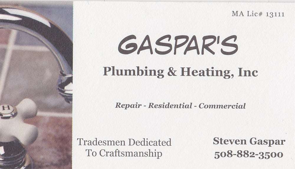 Slide of Gaspar's Plumbing & Heating