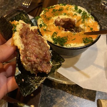 Zitz Sum - Korean steak tartare with trout roe egg salad - Asian Fusion Near Me - Coral Gables, Florida