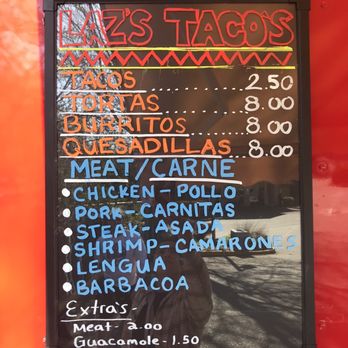 Laz's Tacos - Menú - Food Trucks Near Me - Issaquah, Washington Laz's Tacos - Menú - Food Trucks Near Me - Issaquah, Washington