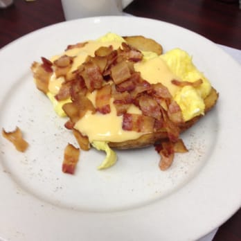 Old Croydon Cafe - Potato skins with bacon, egg and special sauce. - Breakfast & Brunch Near Me - Croydon, Pennsylvania Old Croydon Cafe - Potato skins with bacon, egg and special sauce. - Breakfast & Brunch Near Me - Croydon, Pennsylvania