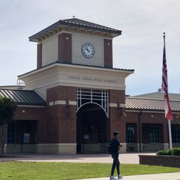 Exterior outside entrance of Johns Creek High School - John's Creek, Georgia Exterior outside entrance of Johns Creek High School - John's Creek, Georgia
