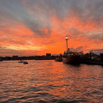 Frying Pan NYC - The Frying Pan at Pier 66 with the perpetual bloody orange sunset on the background. - Bars Near Me - New York, New York