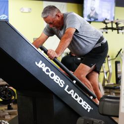Anytime Fitness - Jim is getting his cardio in climbing the Jacob's Ladder