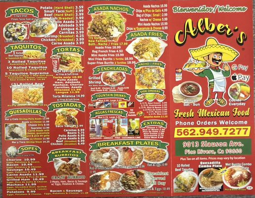 Menu photo 1 Alber's Mexican Food Pico Rivera, CA